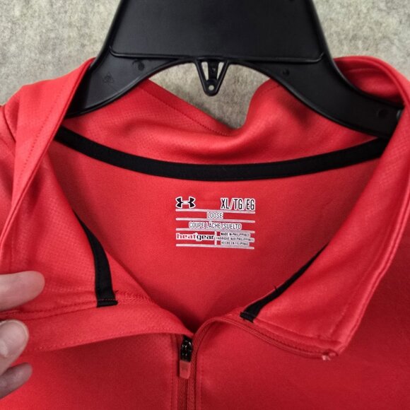 Under Armour Mens Red Quarter-Zip Pullover XL - Picture 3 of 7